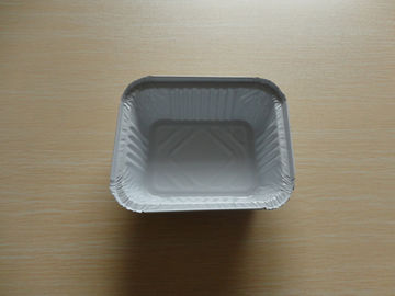 Rechteck-Aluminiumfolie-Behälter mit Deckel für Nahrungsmittelspeicher weißes überzogenes 450ML