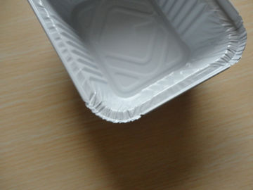 Rechteck-Aluminiumfolie-Behälter mit Deckel für Nahrungsmittelspeicher weißes überzogenes 450ML